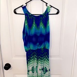 Multi color blouse maxi dress
